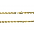14Kt Yellow Gold 5mm Diamond Cut Rope